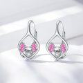 wholesale 925 Sterling Silver Pink Angel Wing Rabbit Hoop Earrings for Women Gifts-0-3