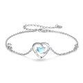wholesale 925 Sterling Silver Blue Opal & Turquoise Heart Anklet - I love you to the moon and back Adjustable Valentines Day Gifts for Her-0-0