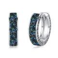 wholesale 925 Sterling Silver Hypoallergenic Blue Green Shell Norse Viking Huggie Hoop Earrings with Rune Design-0-0