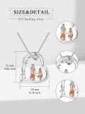 wholesale 925 Sterling Silver Mother and 2 Daughters Heart Pendant Necklace for Women-0-4