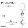 wholesale 925 Sterling Silver Moon & Sun Threader Earrings for Women Long Chain Hypoallergenic Dangle Earrings with Tassel Design-0-4