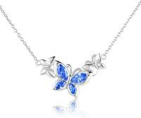 wholesale Sterling Silver Birthstone Butterfly Choker Necklace for Women-Butterly