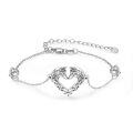 wholesale 925 Sterling Silver Heart-Shaped Wolves Adjustable Bracelet for Women-0-0