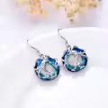 TOUPOP Sterling Silver Crystal Sea Turtle Dolphin Whale Dangle Earrings-0-2