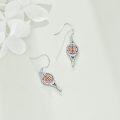 wholesale 925 Sterling Silver Heart Tennis Racquet Drop Dangle Earrings Sports Gift for Women-0-3