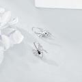 wholesale 925 Sterling Silver Black Crystal Spider Hoop Earrings Gothic Punk Style s for Her-0-3