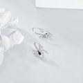 wholesale 925 Sterling Silver Spider Black Zircon Hoop Earrings Platinum Plated-0-3