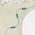 wholesale 925 Sterling Silver Turquoise Beads Chain Ankle Anklet for Women Beach Foot Jewelry-0-2