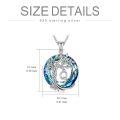 wholesale 925 Sterling Silver Blue Crystal Tree of Life Initial Necklace Family Letter Pendant Birthday Mother s Day Gifts for Her-0-5