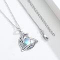 wholesale 925 Sterling Silver Celtic Moonstone Triquetra Trinity Knot Pendant Necklace for Women and Men-0-2
