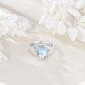 wholesale 925 Sterling Silver Blue Moonstone Wave Design Adjustable Ring for Women-0-1