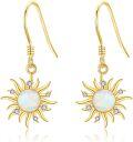 wholesale 14K Gold Opal Sun Drop Earrings - Christmas Gifts for Her-0-0