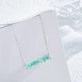 wholesale 925 Sterling Silver Opal Leaf Bar Necklace - White/Blue/Green s for Women & Teen Girls-0-2