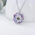 wholesale 925 Sterling Silver Sea Turtle Necklace with Purple Crystal Pendant Ocean Theme Jewelry for Women Summer Beach Gift for Marine Animal Lovers-0-1