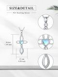 wholesale 925 Sterling Silver Heart-Shaped Blue Stone Infinity Cross Pendant Necklace for Women Christian -0-3