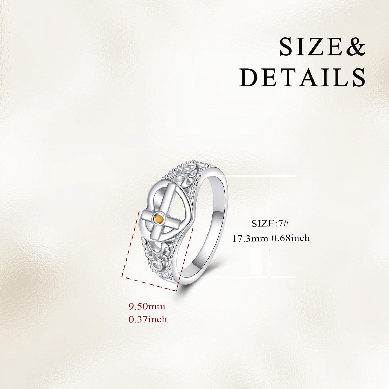  Sterling Silver Mustard Seed Ring for Women Christian Faith Cross Jewelry Mother s Day Birthday Gift for Mom -0-4