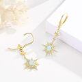 wholesale 925 Sterling Silver Gold-Plated Moonstone & Opal Starburst Leverback Drop Earrings-0-9