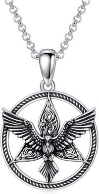wholesale 925 Sterling Silver Metal Phoenix Bird Pendant Necklace Gift for Women and Girls Valentines Day Present-Raven