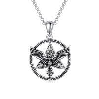 wholesale 925 Sterling Silver Metal Phoenix Bird Pendant Necklace Gift for Women and Girls Valentines Day Present-Raven