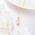 wholesale 14K Yellow Gold Pearl & Cubic Zirconia Pendant Necklace - 16 Adjustable Chain (1.79g)-0-2