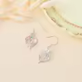 TOUPOP Sterling Silver Rose Heart Butterfly Initial Q Letter Drop Dangle Earrings-0-4