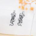 wholesale 925 Sterling Silver Black & White Tiger Studs for Women - Birthday Gift Ideas-0-2