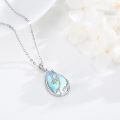 wholesale 925 Sterling Silver Teardrop Blue Opal CZ Mermaid Pendant Necklaces for Women Ocean Beach Gifts-0-1