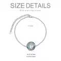 TOUPOP Sterling Silver Blue Crystal F Initial Family Tree Of Life Anklet Bracelet-0-2