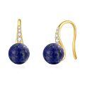 wholesale 14k Gold Black Pearl Drop Earrings With Cubic Zirconia Hook For Women-0-5