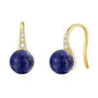 wholesale 14k Gold Black Pearl Drop Earrings With Cubic Zirconia Hook For Women-Lapis Lazuli