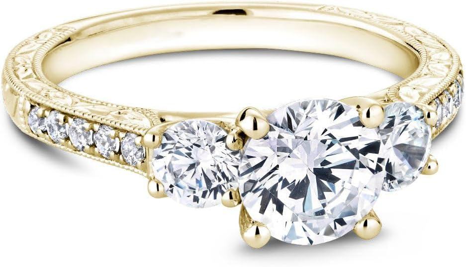 Sterling Silver White Yellow Rose Gold Moissanite D VVS1 Round Bridal Ring Set for Women-0-3