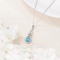 wholesale 925 Sterling Silver Turquoise Celtic Knot Pendant Necklace-0-4