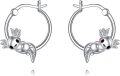 wholesale 925 Sterling Silver Axolotl Koala Paw Print Hoop Earrings for Women and Girls-0-0