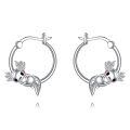 wholesale 925 Sterling Silver Cute Axolotl Enamel Hoop Earrings White Gold Plated-0-0