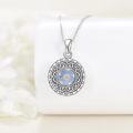 wholesale 925 Sterling Silver Round Flower Locket Necklace for Women Girls-0-3