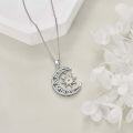 wholesale 925 Sterling Silver Crescent Moon & Sun Pendant with Mustard Seed Charm Faith Jewelry for Women and Girls-0-3