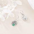 wholesale 925 Sterling Silver Celtic Knot Green Stone Drop Earrings for Women Irish Jewelry 3D Design Leverback Hooks Lightweight Hypoallergenic Gift Idea-0-1