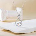 wholesale 925 Sterling Silver Infinity Faith Moves Mountains Amber Pendant Necklace-0-3