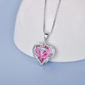 wholesale Sterling Silver Austrian Crystal Caduceus Angel Wing Heart Nurse Necklace-0-1