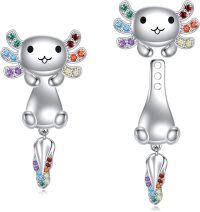 wholesale 925 Sterling Silver Angel Cat Dangle Studs Earings for Women Girls Gift Set-Axolotl