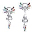 wholesale 925 Sterling Silver Angel Cat Dangle Studs Earings for Women Girls Gift Set-0-0