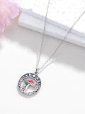 wholesale 925 Sterling Silver & Stone Mushroom Pendant Necklace for Women, Adjustable 18+2-0-2