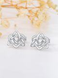wholesale 925 Sterling Silver Celtic Knot Tree of Life Heart Stud Earrings - Irish  for Women-0-3