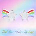 wholesale 925 Sterling Silver Rainbow Star & Cloud Stud Earrings-0-2
