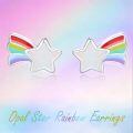 wholesale 925 Sterling Silver Rainbow Star & Cloud Stud Earrings-0-2