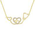 wholesale 14K Gold Stethoscope & Heartbeat Pendant Necklace for Nurses - 16 + Extender Chain-0-0