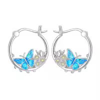 TOUPOP Sterling Silver Butterfly Earrings S925-undefined