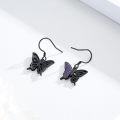 wholesale 925 Sterling Silver & Red Opal Butterfly Dangle Earrings 12mm Hypoallergenic Gift-0-1