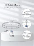 wholesale 925 Sterling Silver Layered Anklet with Blue Opal Sea Turtle and Starfish Charms for Women-0-1