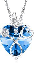 wholesale TOUPOP Christmas Gifts For Nurse Stethoscope Necklace With Butterfly 925 Sterling Silver Heart Crystal Nursing Themed Birthstone Jewelry Birthday Gifts For Women Doctor Medical Student -0-0